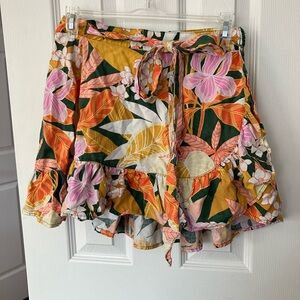 Aerie Floral 70’s Inspired Flower Power Wrap Skirt